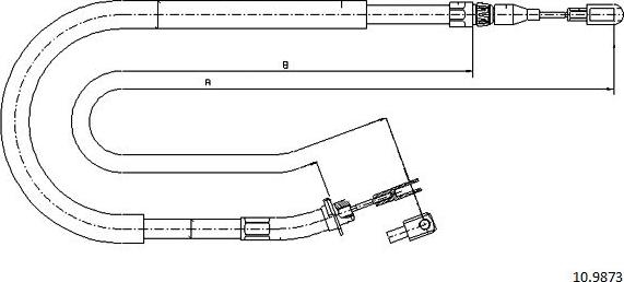 Cabor 10.9873 - Cable, parking brake autospares.lv