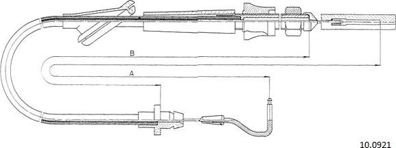 Cabor 10.0921 - Accelerator Cable autospares.lv