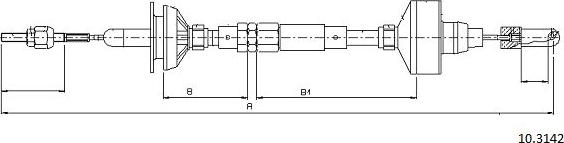 Cabor 10.3142 - Clutch Cable autospares.lv