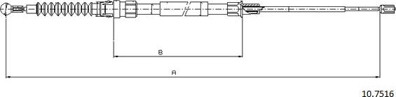 Cabor 10.7516 - Cable, parking brake autospares.lv