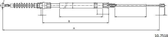 Cabor 10.7518 - Cable, parking brake autospares.lv