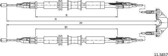 Cabor 11.5857 - Cable, parking brake autospares.lv