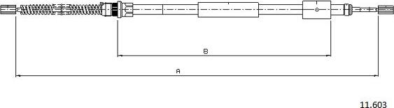 Cabor 11.603 - Cable, parking brake autospares.lv