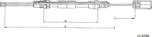 Cabor 11.6766 - Cable, parking brake autospares.lv