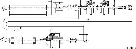 Cabor 11.3037 - Clutch Cable autospares.lv