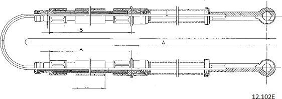 Cabor 12.102E - Cable, parking brake autospares.lv