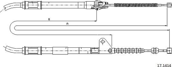 Cabor 17.1414 - Cable, parking brake autospares.lv