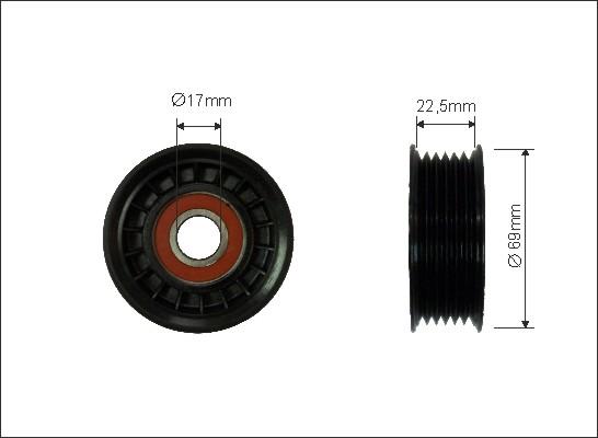 Caffaro 98-00 - Pulley, v-ribbed belt autospares.lv