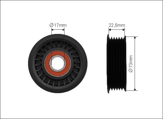 Caffaro 486-00 - Pulley, v-ribbed belt autospares.lv