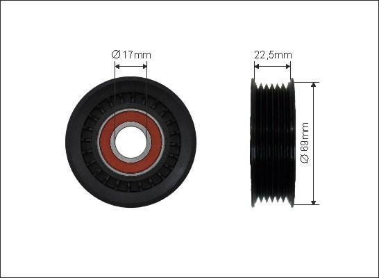 Caffaro 500481 - Pulley, v-ribbed belt autospares.lv