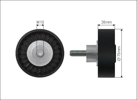 Caffaro 500007 - Pulley, v-ribbed belt autospares.lv