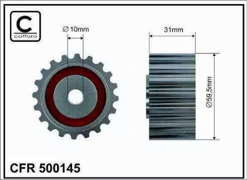 Caffaro 500145 - Deflection / Guide Pulley, timing belt autospares.lv