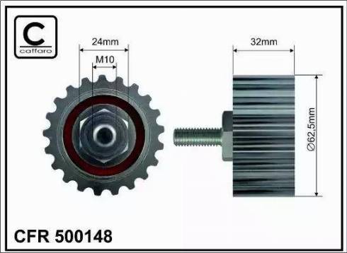 Caffaro 500148 - Deflection / Guide Pulley, timing belt autospares.lv