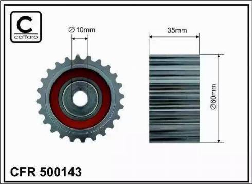 Caffaro 500143 - Deflection / Guide Pulley, timing belt autospares.lv