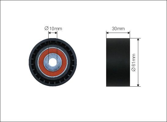 Caffaro 500142 - Deflection / Guide Pulley, timing belt autospares.lv