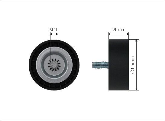 Caffaro 500132 - Pulley, v-ribbed belt autospares.lv