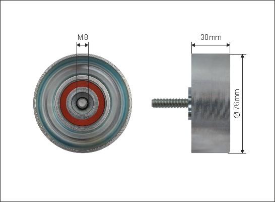 Caffaro 500244 - Pulley, v-ribbed belt autospares.lv