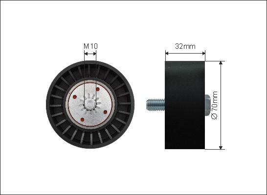 Caffaro 500263 - Pulley, v-ribbed belt autospares.lv