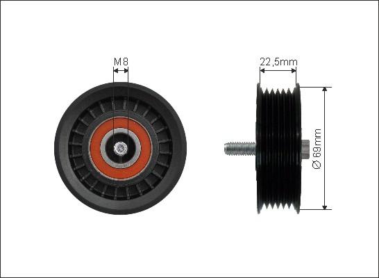 Caffaro 500279 - Pulley, v-ribbed belt autospares.lv