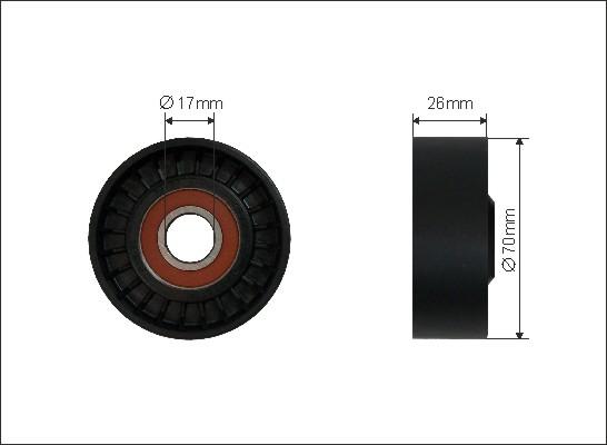 Caffaro 01-83 - Pulley, v-ribbed belt autospares.lv