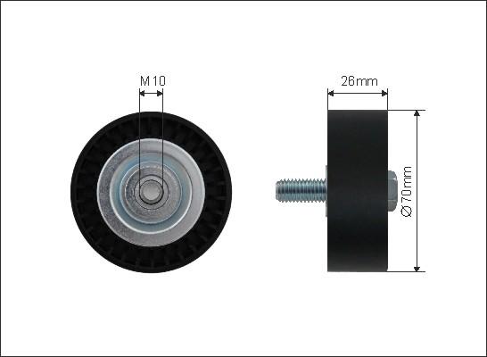 Caffaro 01-38 - Pulley, v-ribbed belt autospares.lv