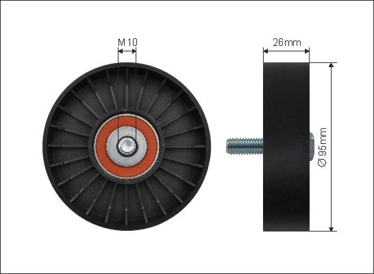 Caffaro 193-22 - Pulley, v-ribbed belt autospares.lv