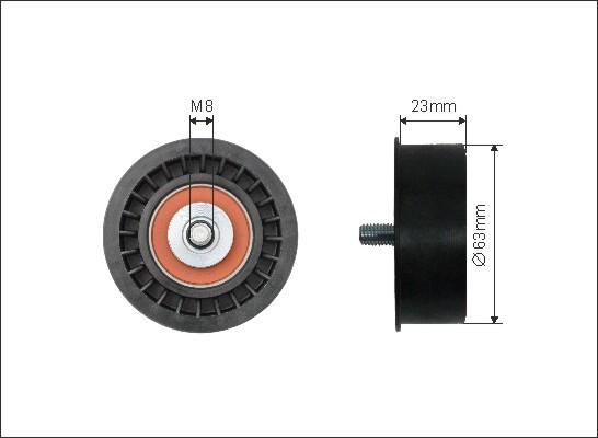 Caffaro 14-18 - Deflection / Guide Pulley, timing belt autospares.lv