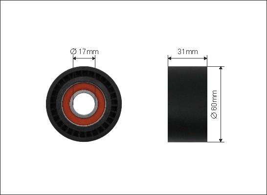 Caffaro 15-00 - Pulley, v-ribbed belt autospares.lv