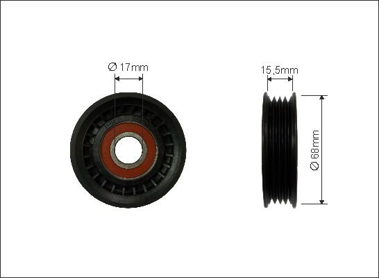 Caffaro 158-00 - Pulley, v-ribbed belt autospares.lv