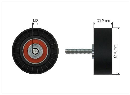 Caffaro 117-03 - Pulley, v-ribbed belt autospares.lv