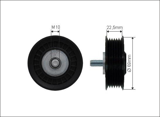 Caffaro 84-04 - Pulley, v-ribbed belt autospares.lv