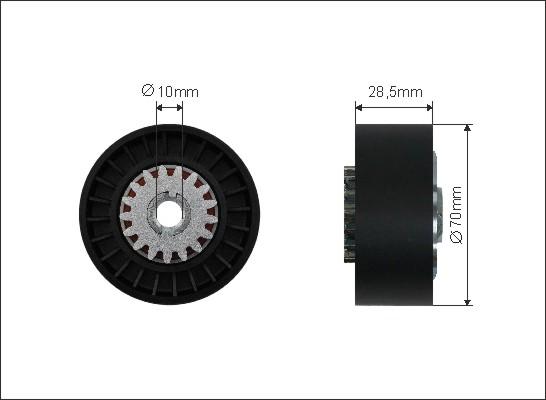 Caffaro 340-68 - Pulley, v-ribbed belt autospares.lv