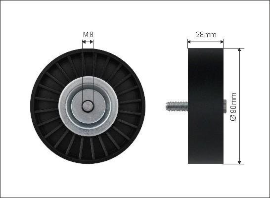 Caffaro 29-00 - Pulley, v-ribbed belt autospares.lv