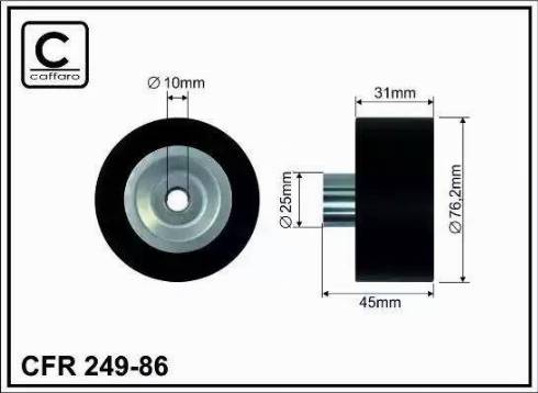 Caffaro 249-86 - Pulley, v-ribbed belt autospares.lv