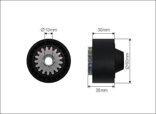 Caffaro 203-68 - Pulley, v-ribbed belt autospares.lv