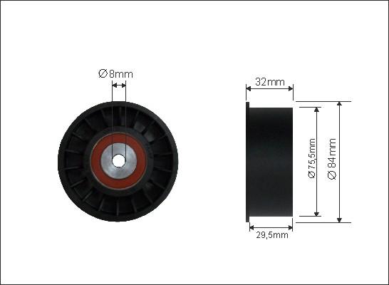 Caffaro 28-22 - Deflection / Guide Pulley, timing belt autospares.lv