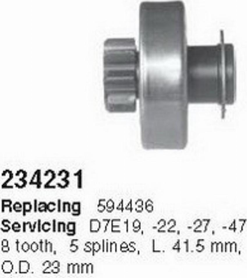 Cargo 234231 - Pinion, bendix, starter autospares.lv