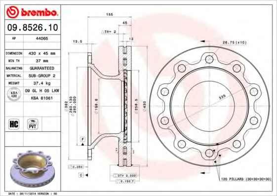 Casals 55164 - Brake Disc autospares.lv