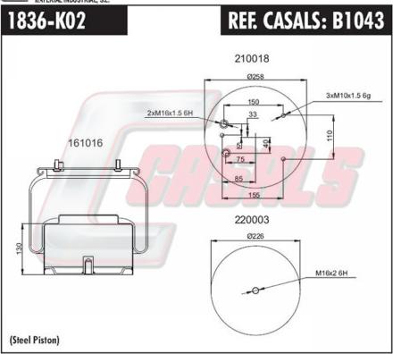 Casals B1043 - Bellow, air suspension autospares.lv