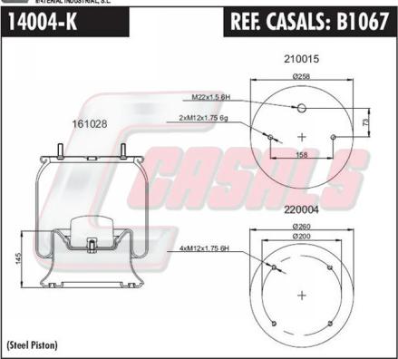 Casals B1067 - Bellow, air suspension autospares.lv