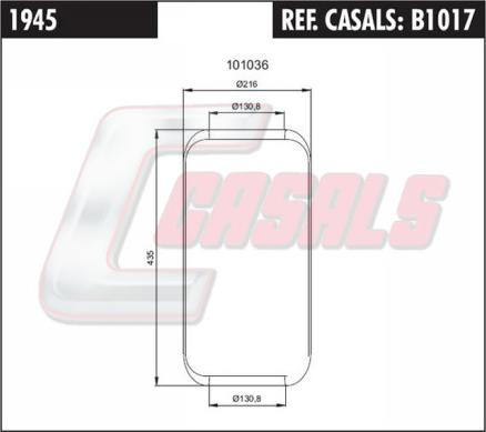 Casals B1017 - Bellow, air suspension autospares.lv