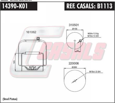 Casals B1113 - Bellow, air suspension autospares.lv