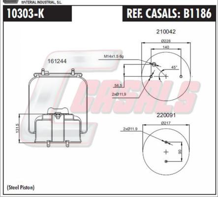 Casals B1186 - Bellow, air suspension autospares.lv