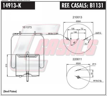 Casals B1131 - Bellow, air suspension autospares.lv