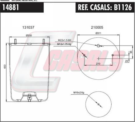 Casals B1126 - Bellow, air suspension autospares.lv