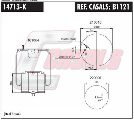 Casals B1121 - Bellow, air suspension autospares.lv