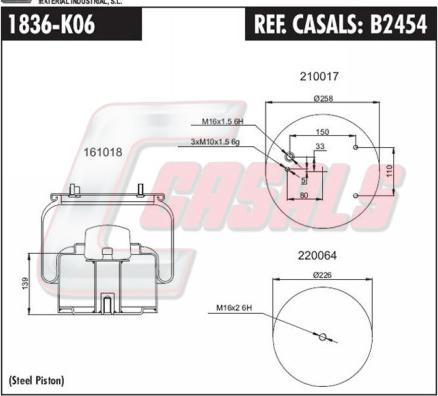 Casals B2454 - Bellow, air suspension autospares.lv