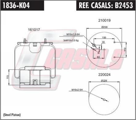 Casals B2453 - Bellow, air suspension autospares.lv