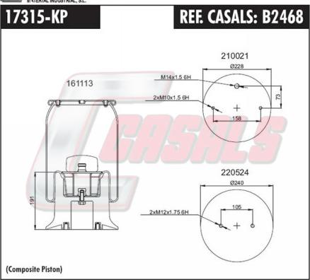 Casals B2468 - Bellow, air suspension autospares.lv