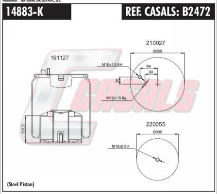 Casals B2472 - Bellow, air suspension autospares.lv